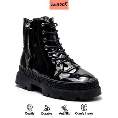 JustLook Hwajung Boots Sepatu Sneakers Wanita Sneakers Shoes Fashion Korea 36 Glossy