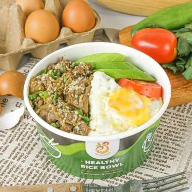 Nasi Box Healthy Rice Bowl US BEEF Premium Meals Smoothiemama Enak !