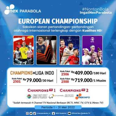 IURAN PAKET CHAMPION NEX PARABOLA CHAMPION TV 1-2