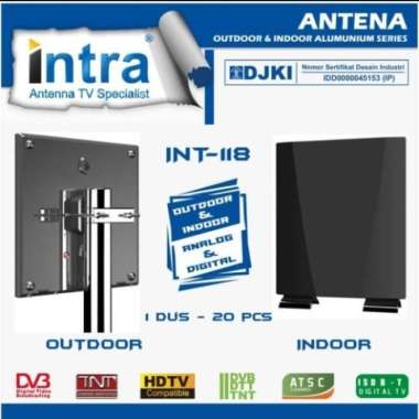 Antena Tv Parabola Indor Outdo5Zor Intra Digital Int-118 Original 100% (Kode 7003)) Multicolor