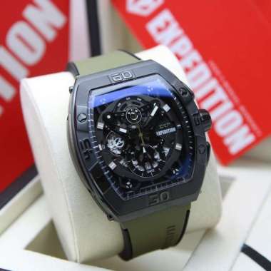 Expedition EXP E6800M Sport Jam Tangan Pria Rubber Strap Arny Black