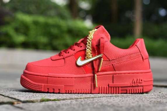 air force 1 pixel red