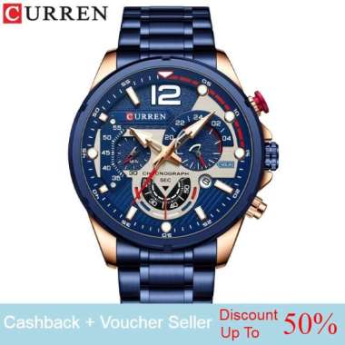 Curren - 8395 - Promo Flash Sale - Jam Tangan Pria Cowok Analog - Chronograph Aktif Luminous Hand - 
