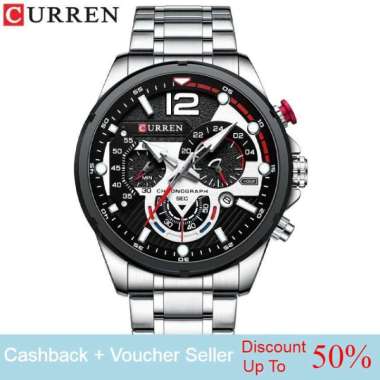 Curren - 8395 - Promo Flash Sale - Jam Tangan Pria Cowok Analog - Chronograph Aktif Luminous Hand - 