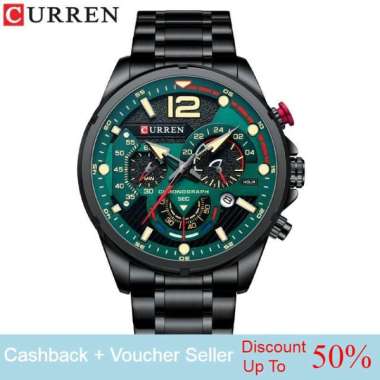 Curren - 8395 - Promo Flash Sale - Jam Tangan Pria Cowok Analog - Chronograph Aktif Luminous Hand - 