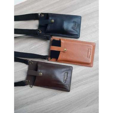 JATACC / TAS HP Kulit Asli/ Tas HP slempang Pria Kulit Sapi Asli - Hitam / tas hp pria model trendy