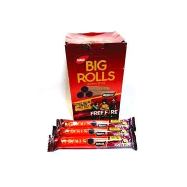 Wafer stick nabati big rolls coklat dan keju edisi free fire ( 20pcs x 18gr ) cemilan enak dan murah