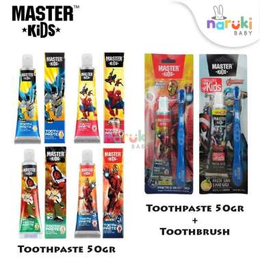 Master Kids Toothbrush & Toothpaste 50gr Odol dan Sikat Gigi Anak Odol Superman
