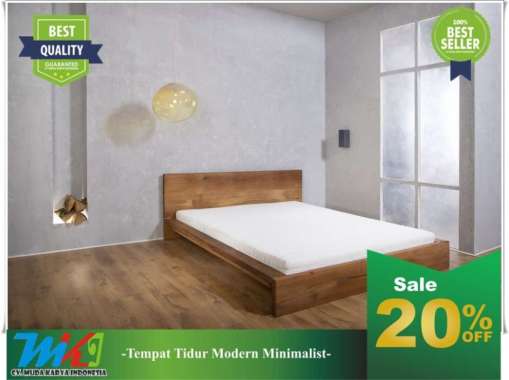 MKI Tempat Tidur Ranjang Kayu Jati Model Minimalis 180 x 200