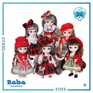 Mainan Boneka Barbie Korea Princess Cantik Kado 6 in 1 set Doll 16 cm