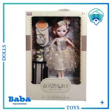 Mainan Boneka Barbie Korea Princess Cantik Long Dress + Bag Doll 31 cm
