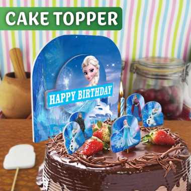 Hiasan Kue Ulang Tahun - Cake Topper Happy Birthday - FROZEN