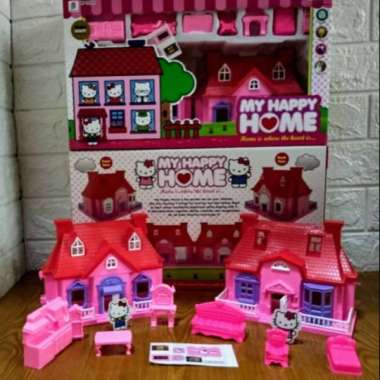mainan rumah barbie anak karakter hellokitty set lengkap