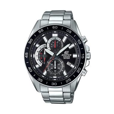 CASIO Edifice EFV-550D Analog Chronograph Original Jam Tangan Pria Black Silver