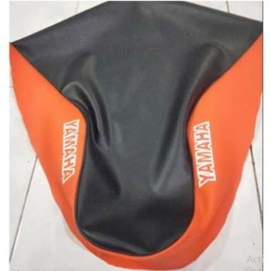 KULIT JOK VEGA R LAMA/sarung jok motor yamaha f1zr/BUNGKUS JOK yamaha VEGA PERTAMA orange hitam