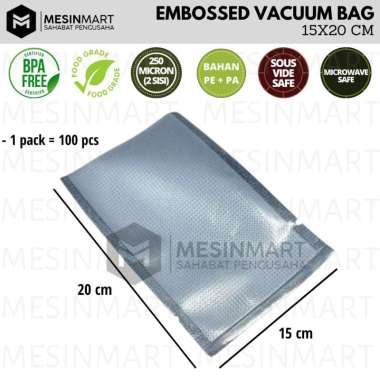 Plastik Vakum Sealer/ Plastic Vacuum Bag (Embossed) 17 x 25 cm