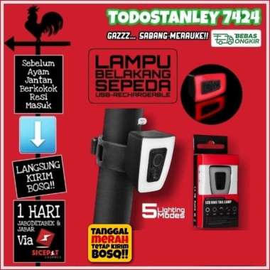Lampu belakang sepeda USB LED RECHARGEABLE sekelas Rockbross