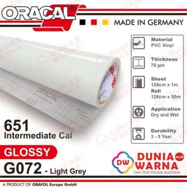 Sticker Oracal 651 072 Light Grey Gloss/Matte(Doff) Meteran Cutting Multicolor