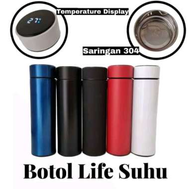 Termos suhu LED 500 ML termos air display suhu Merah