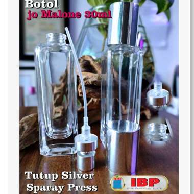 Botol Parfum 30ml Jo malone press silver tutup rata