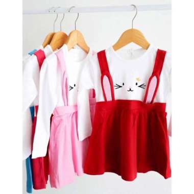 emyli-bj-185A baju baju gamis anak bayi balita perempuan kelinci dapat Merah