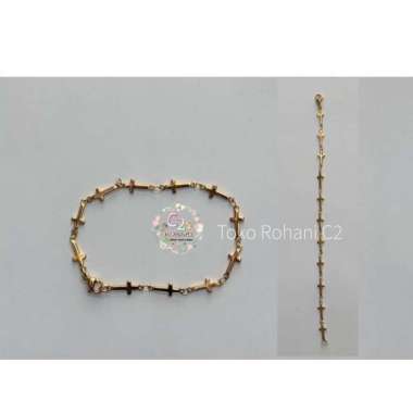 Gelang Salib Titanium - Gelang Titanium GOLD