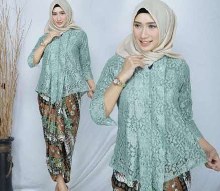 Stelan Kebaya Modern Kutu Baru Brokat Floy Wardah Dan Warna Lainnya / Kebaya Wisuda Set Rok Lilit Ba