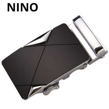 AUTO BUCKLE kepala gesper IKAT PINGGANG REL ikat pinggang otomatis SILVER NINO