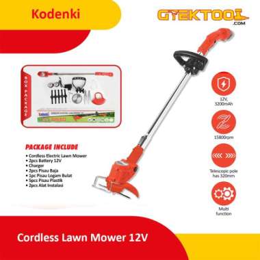 Kodenki Mesin Potong Rumput Cordless Baterai 12V Brush Grass Cutter
