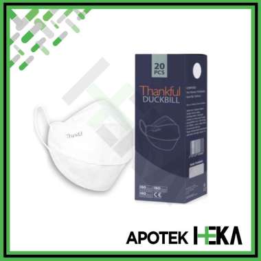 Masker Thankful Adult Duckbill Box isi 20 - Masker Dewasa 4 ply (Putih)