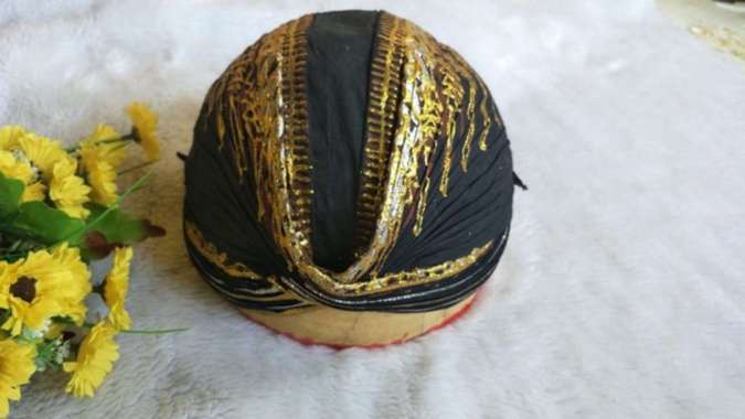 Blangkon Jogja Prada Perlengkapan Kostum Beskap 56 Hitam