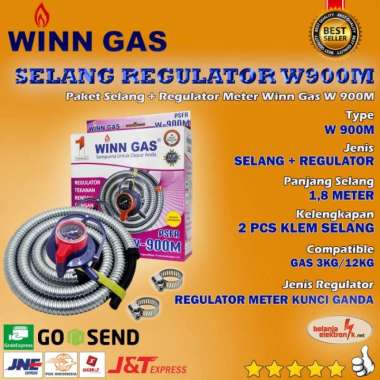SELANG PAKET REGULATOR PSFR WINN GAS W 900 METER DOUBLE LOCK
