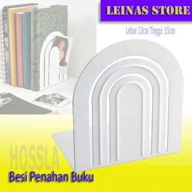 Besi Penahan Buku / Pembatas Buku Putih