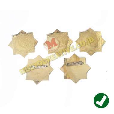 Bross Bahan Logam Kuningan Logo Remaja Islam Masjid Pengait Peniti