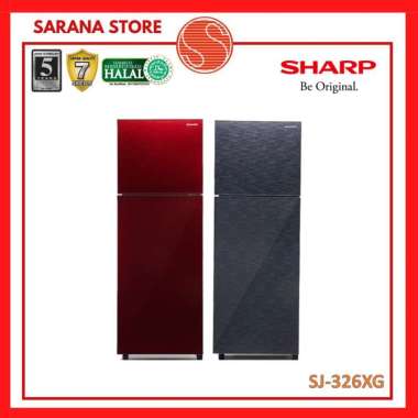 Sharp Kulkas 2 Pintu SJ-326XG-MR/MS SJ326XG