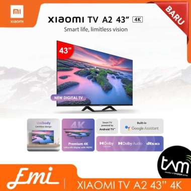 Xiaomi Mi TV A2 43Inch 4K UHD Dolby Vision HDR10 Android Smart Digital Plus Bracket