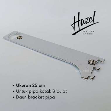 Hazel OS Daun Bracket Pipa 25 Cm Siku Braket Besi Penyangga Pipa Display SPP