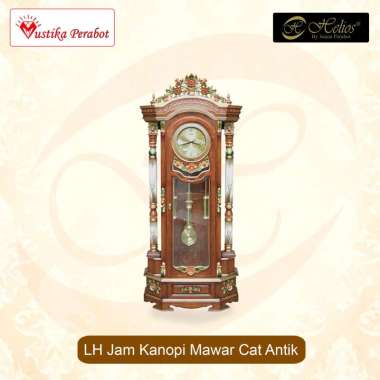 Lemari Hias Jam Kanopi Mawar Cat Antik Helios