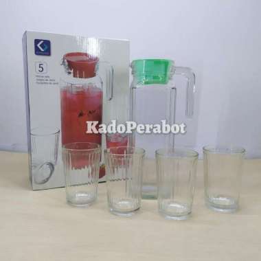 teko set kimglass 5pcs - teko kaca satu set - teko kimglass satu set