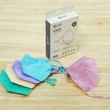 Masker Anti Virus KN95 S Sip Set 5 Pcs Original Pastel Series Warna