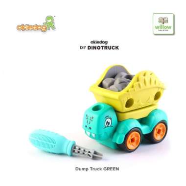Okiedog DIY Dino Truck Dump Truck Mainan Anak Green