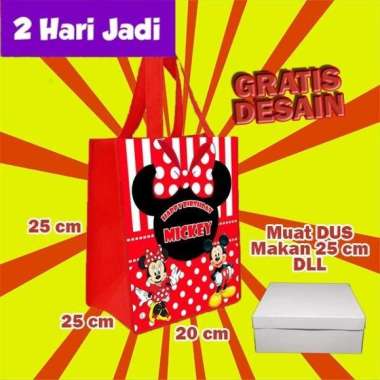 Tas Ulang Tahun Muat Dus Makan 25Cm/Ulang Tahun/Goodie Bag Pb25