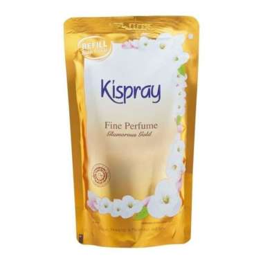 KISPRAY REFILL POUCH GLAMOROUS GOLD_Kispray Pelicin & Pewangi Pakaian / dus isi 24