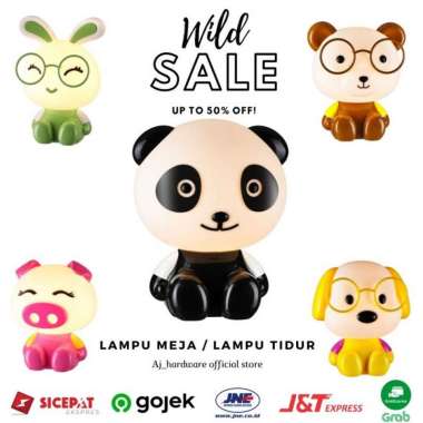 Eglare Lampu Meja / Lampu Tidur / Lampu Hias Karakter Hitam