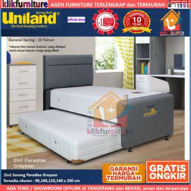2in1 Anak Ranjang Sorong Paradise GREYSON Uniland Springbed Set 120x200cm