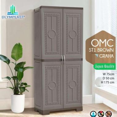 Lemari Plastik / Lemari Pakaian OMC ST1 Graha Olymplast + Laci