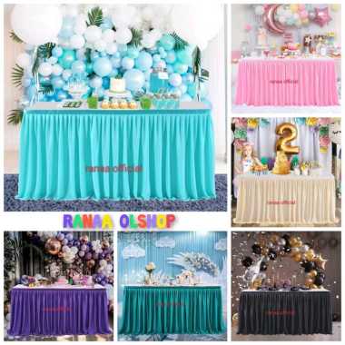 Skirting dekorasi meja ulang tahun rok meja prasmanan tinggi 30cm