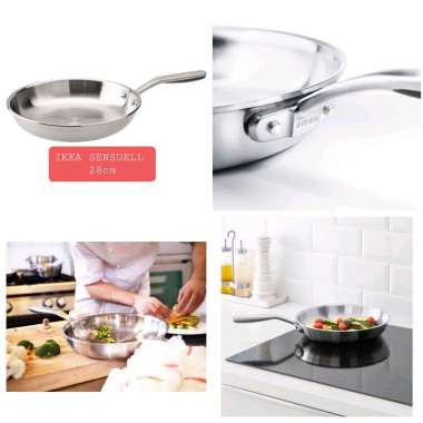 Heavy Wok Stainless Steel Pan Sensuell Wajan Penggorengan 28cm