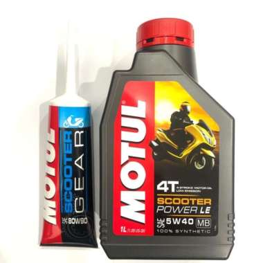 PAKET OLI MOTUL SCOOTER POWER LE 5W40 1 LITER DAN 1 OLI GARDAN ADV PCX