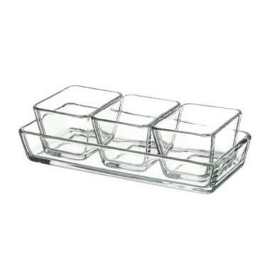 1Set4Pcs Piring Oven Microwave/Piring Saji Kaca Bening_ ORIGINAL